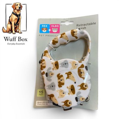 Rex + Cleo White Retractable Lead