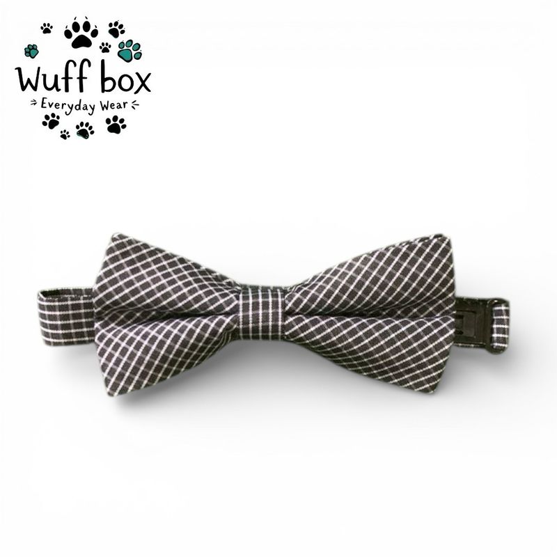 Black Pinstripe Bow Tie