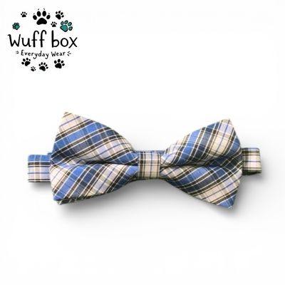 Black & Blue Pinstripe Bow Tie