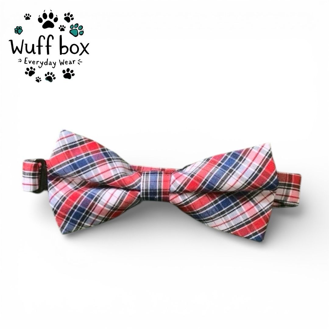 Red &amp; Blue Checkered Bow Tie