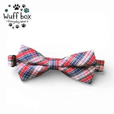 Red & Blue Checkered Bow Tie