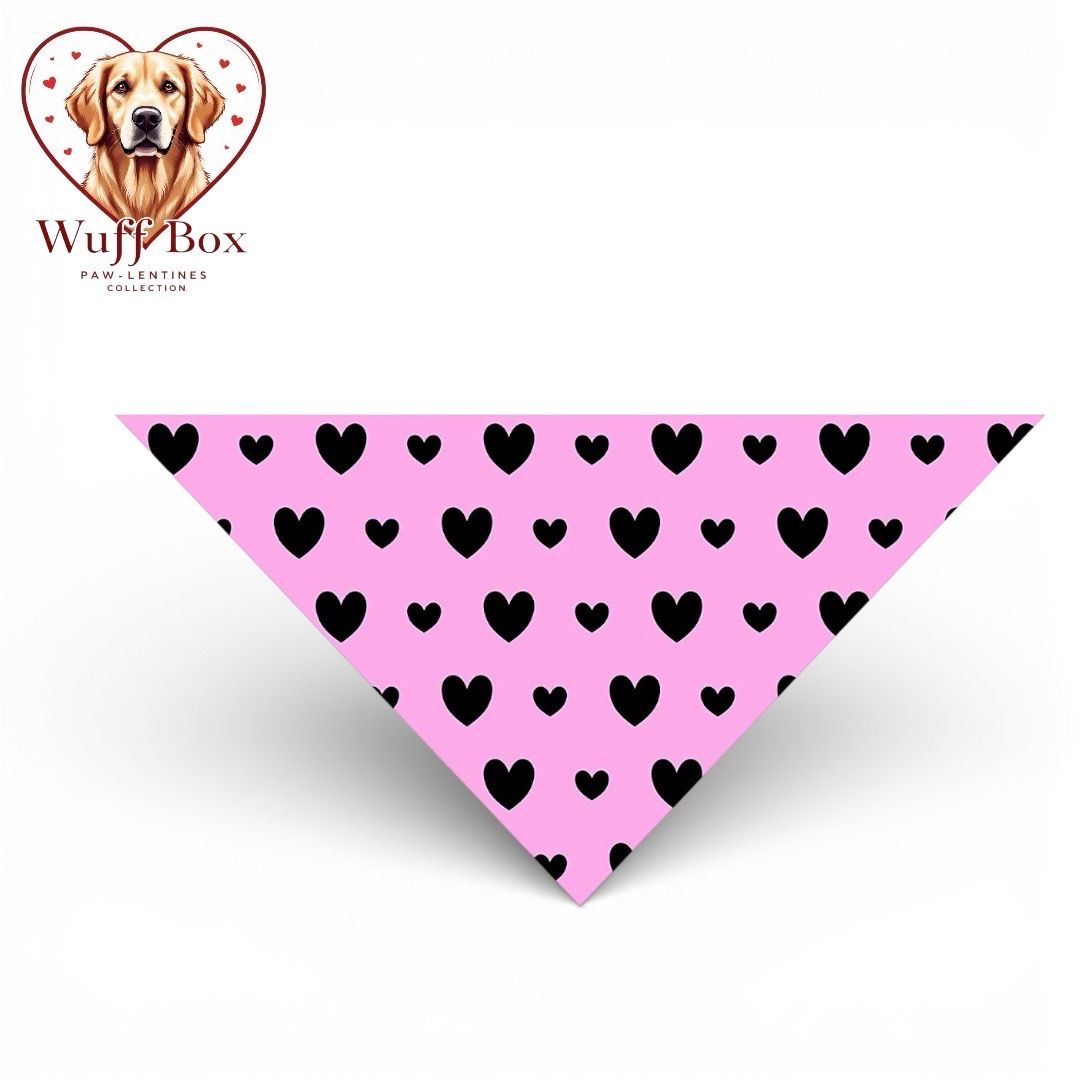 Black Hearts Valentines Cotton Bandana