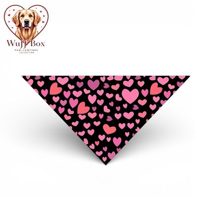 Pink &amp; Black Valentines Cotton Bandana