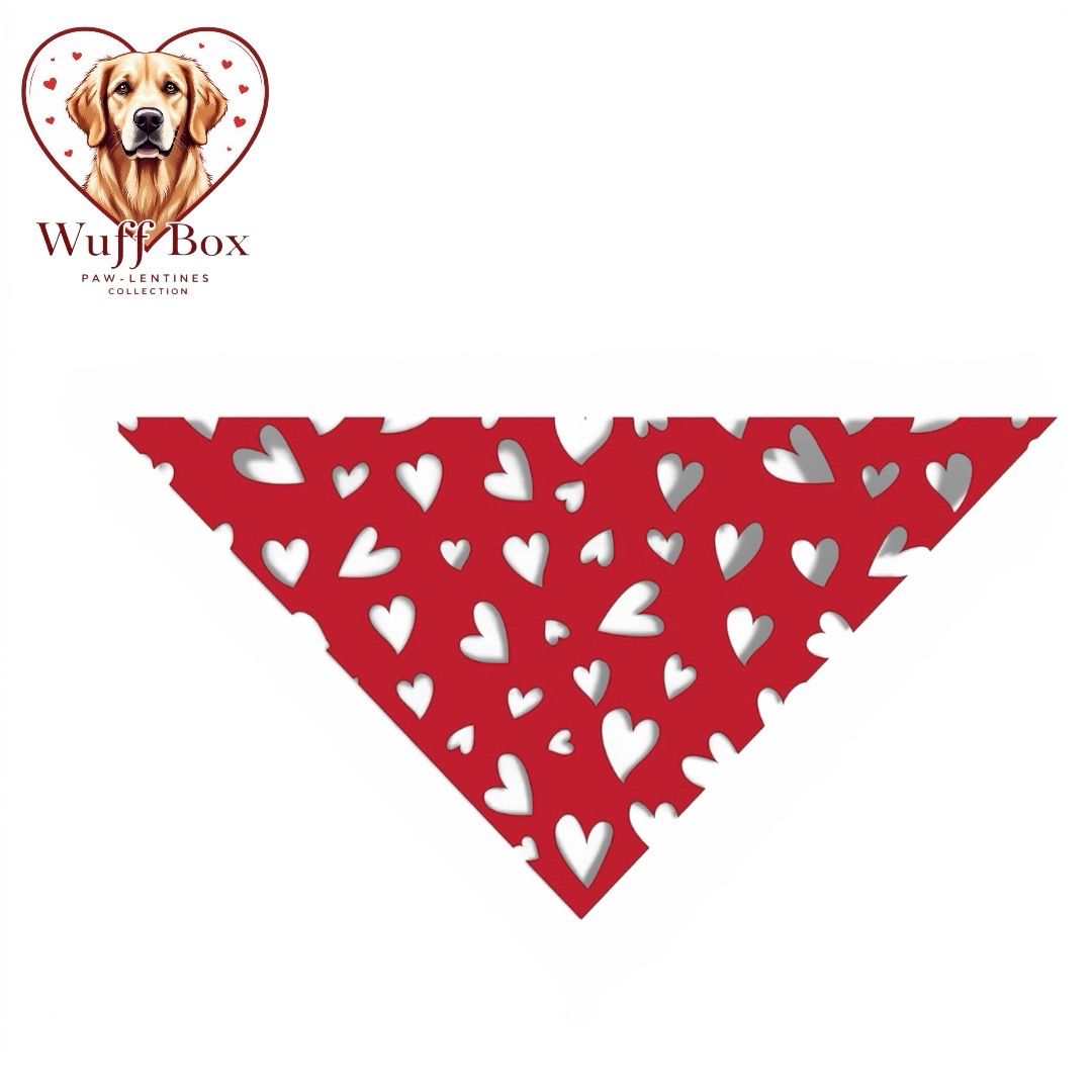 Red &amp; White Valentines Cotton Bandana