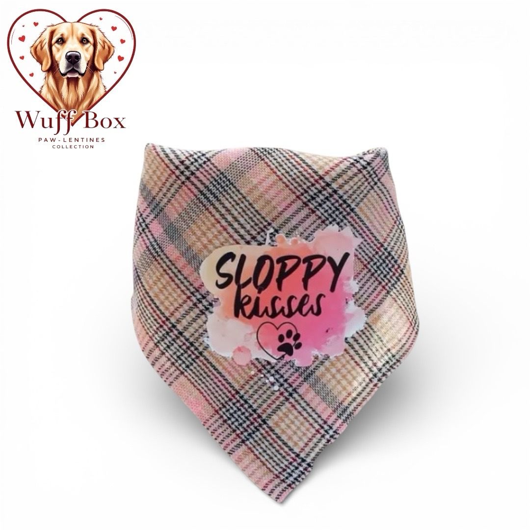 “Sloppy Kisses” Valentines Cotton Bandana