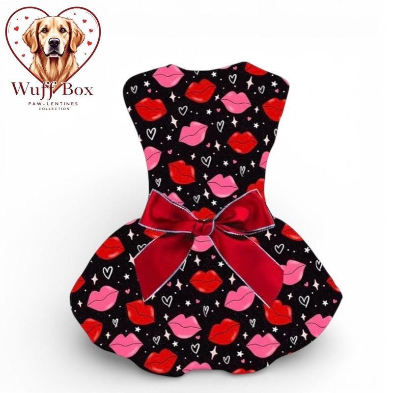 Kiss Graphic Bowknot Valentines Dress