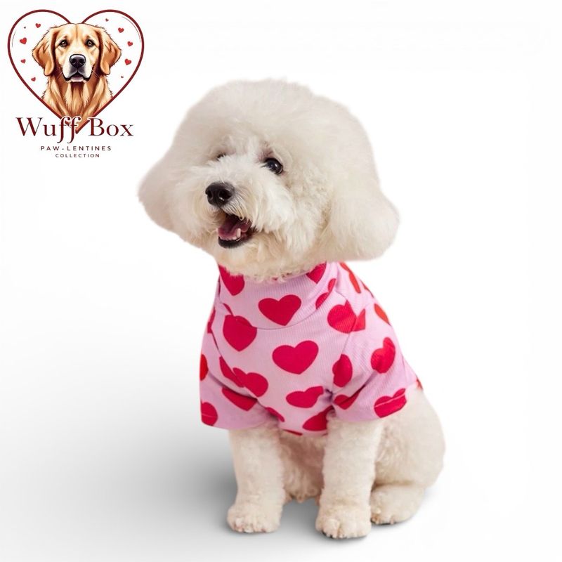 White Heart Print Turtleneck Tee