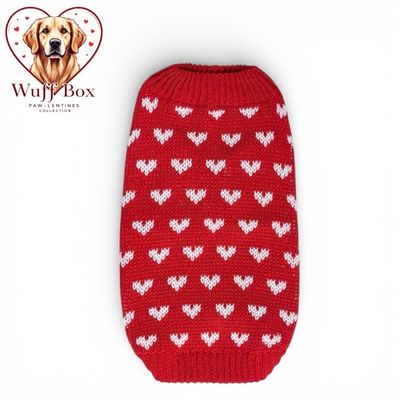 Red & White Knitted Sleeveless Sweater