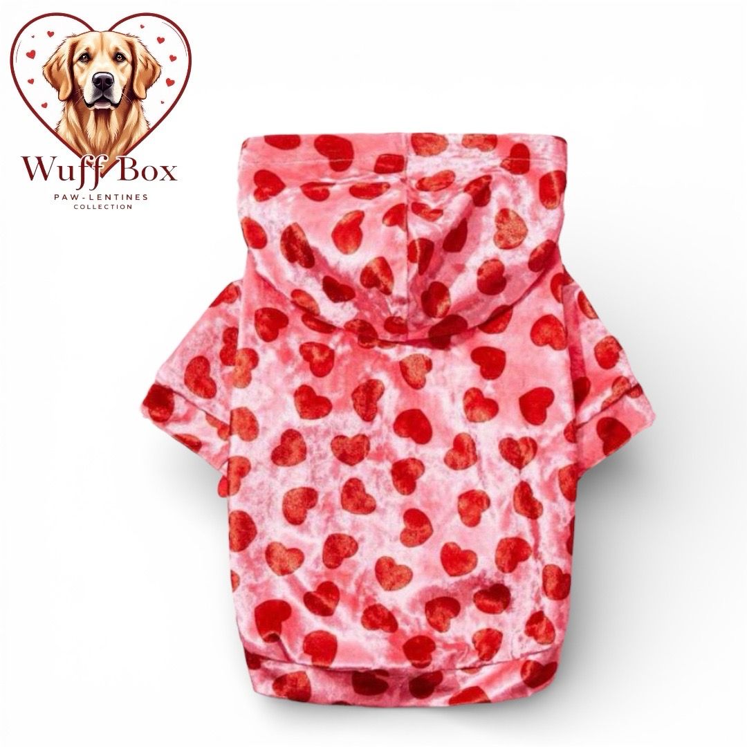 Pink &amp; Red Velvet Heart Hoodie