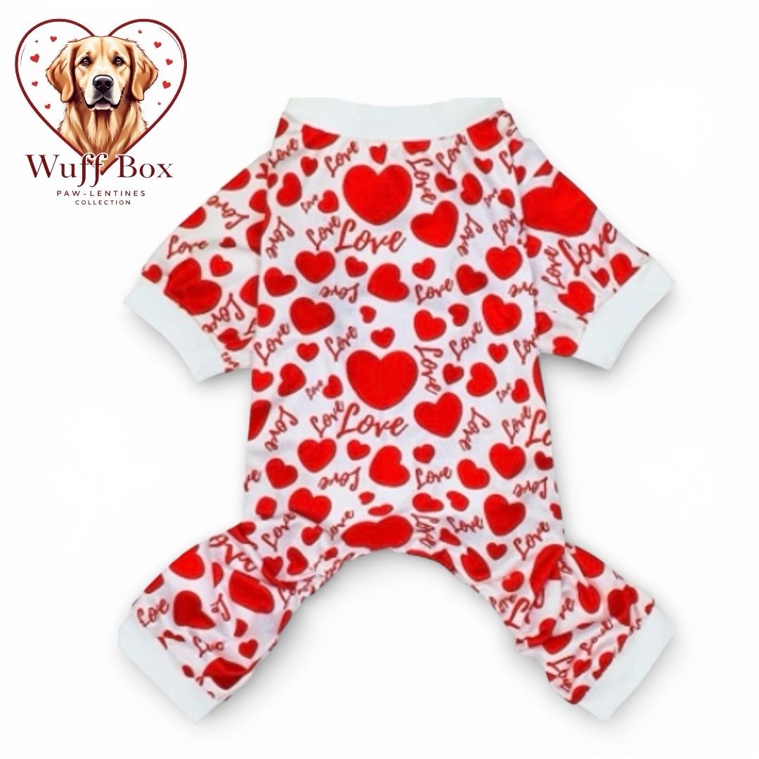 White &amp; Red Valentines Onesie