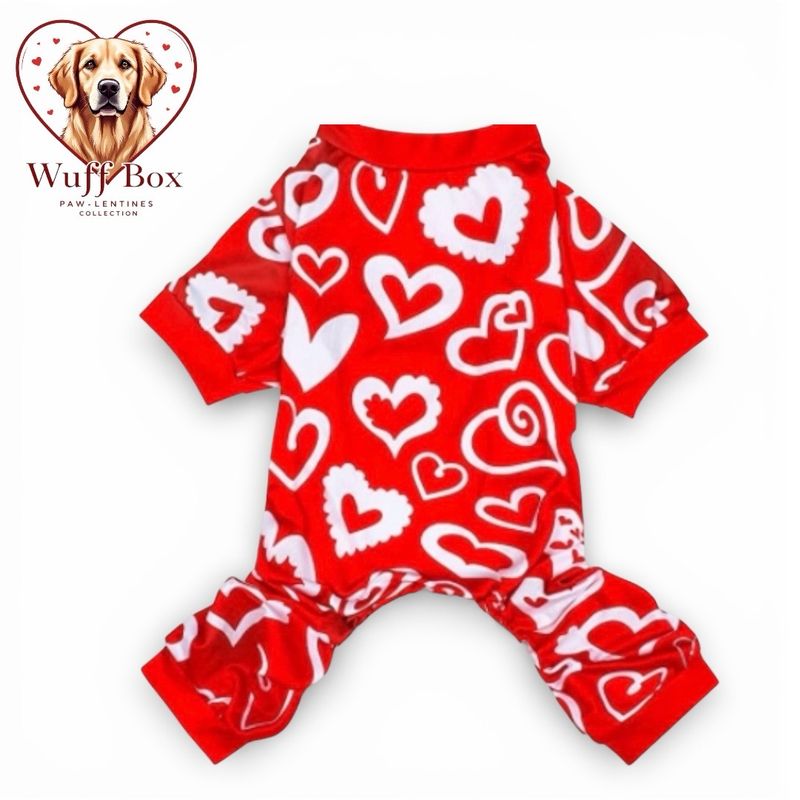 Red Heart Print Valentines Onesie