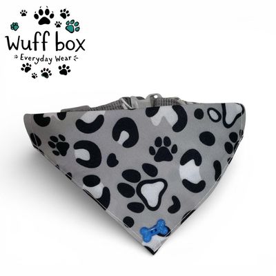 The Wuff Wear Grey Bandana Bib Collar