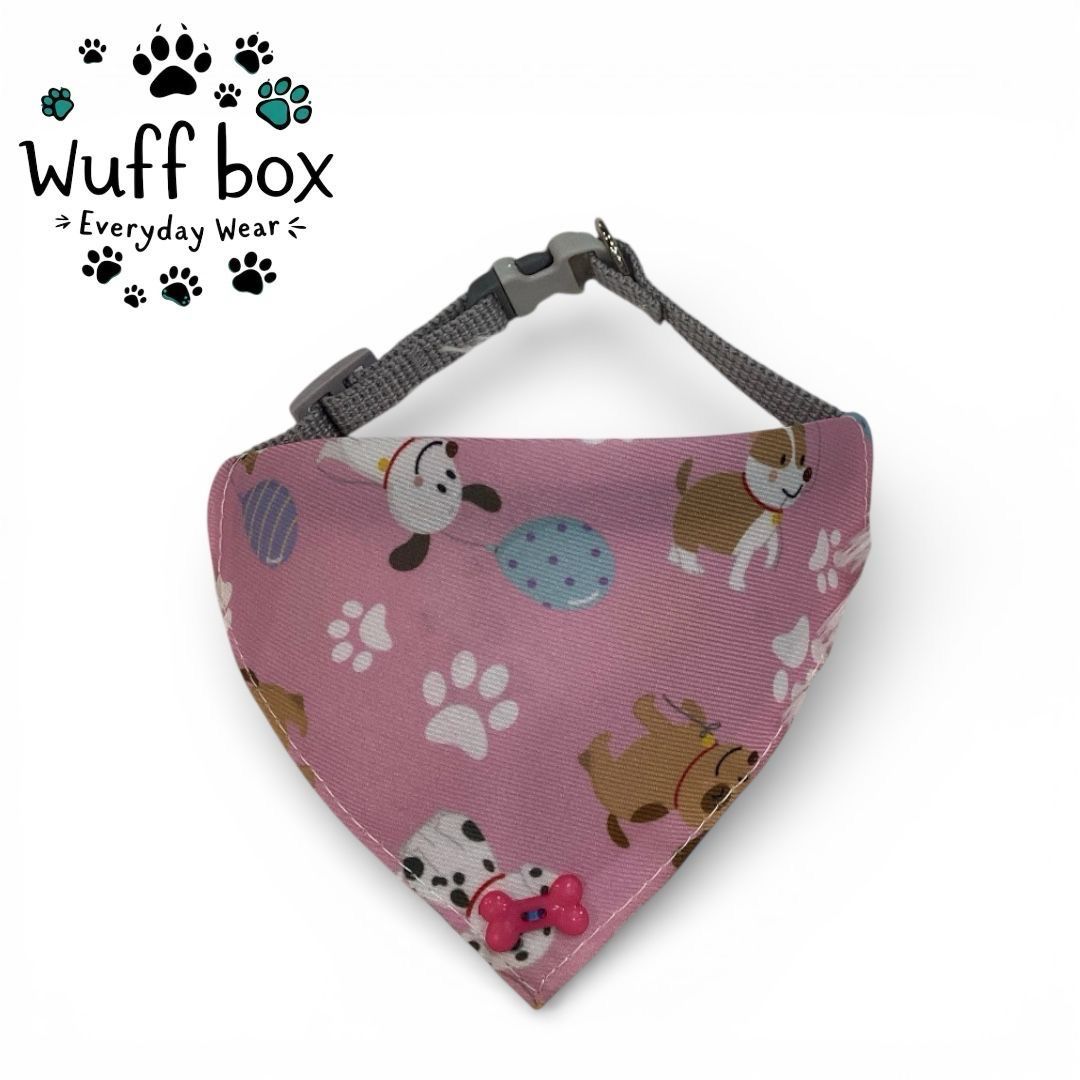  The Wuff Wear Pink Bandana Bib Collar