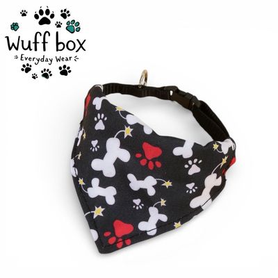 The Wuff Wear Black Bandana Bib Collar