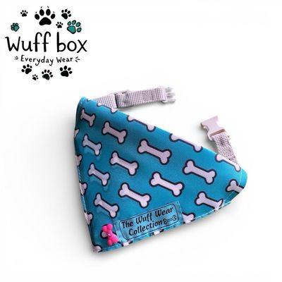The Wuff Wear Blue Bandana Bib Collar