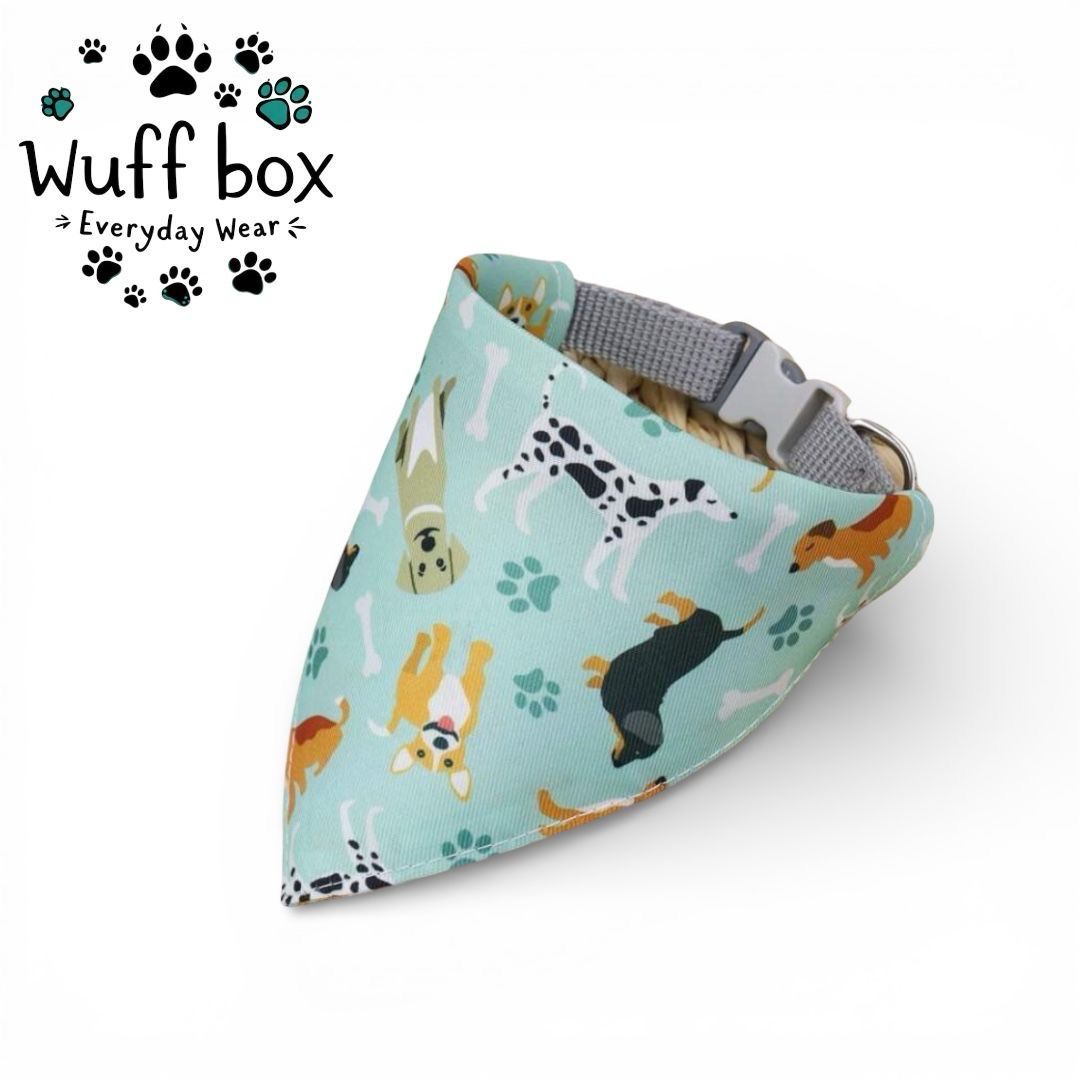 The Wuff Wear Mint Bandana Bib Collar
