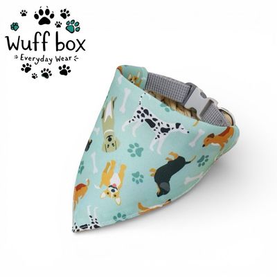 The Wuff Wear Mint Bandana Bib Collar