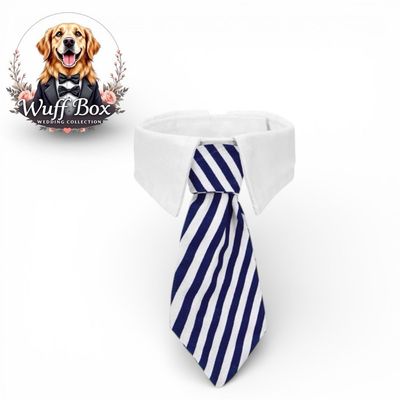 Navy Blue Pinstripe Wedding Neck Tie