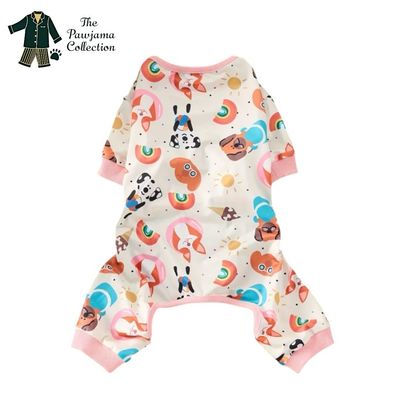 Doggy Character Print Velvet Pajama Onesie (Large Breed)