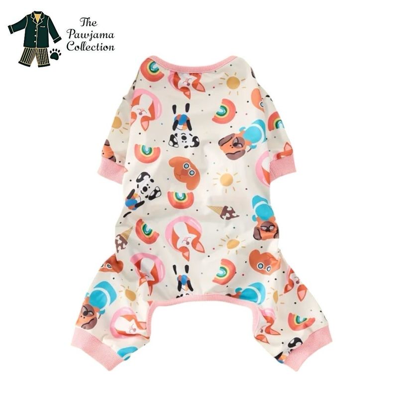 Doggy Character Print Velvet Pajama Onesie (Large Breed)