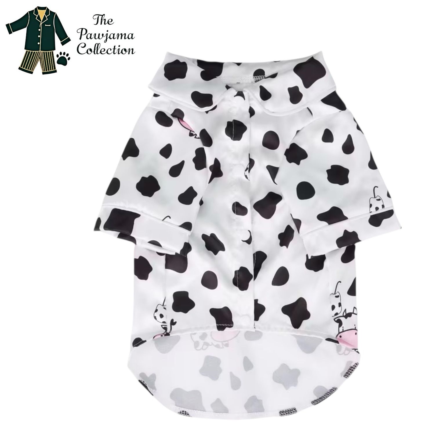 Cow Print Silk Pajama Shirt