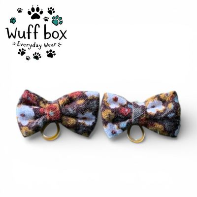 Floral Print Fur Tie