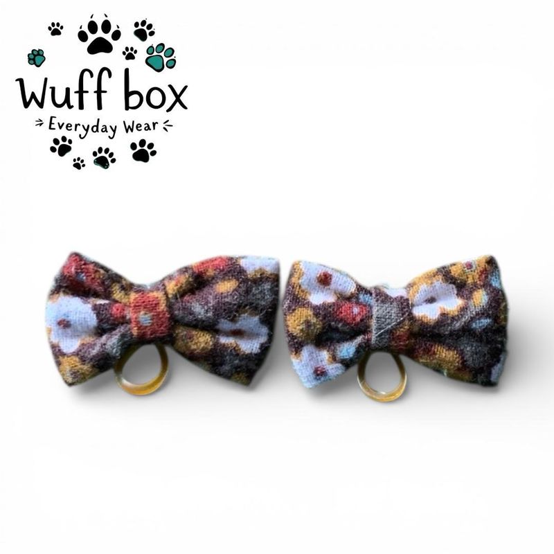  Floral Print Fur Tie