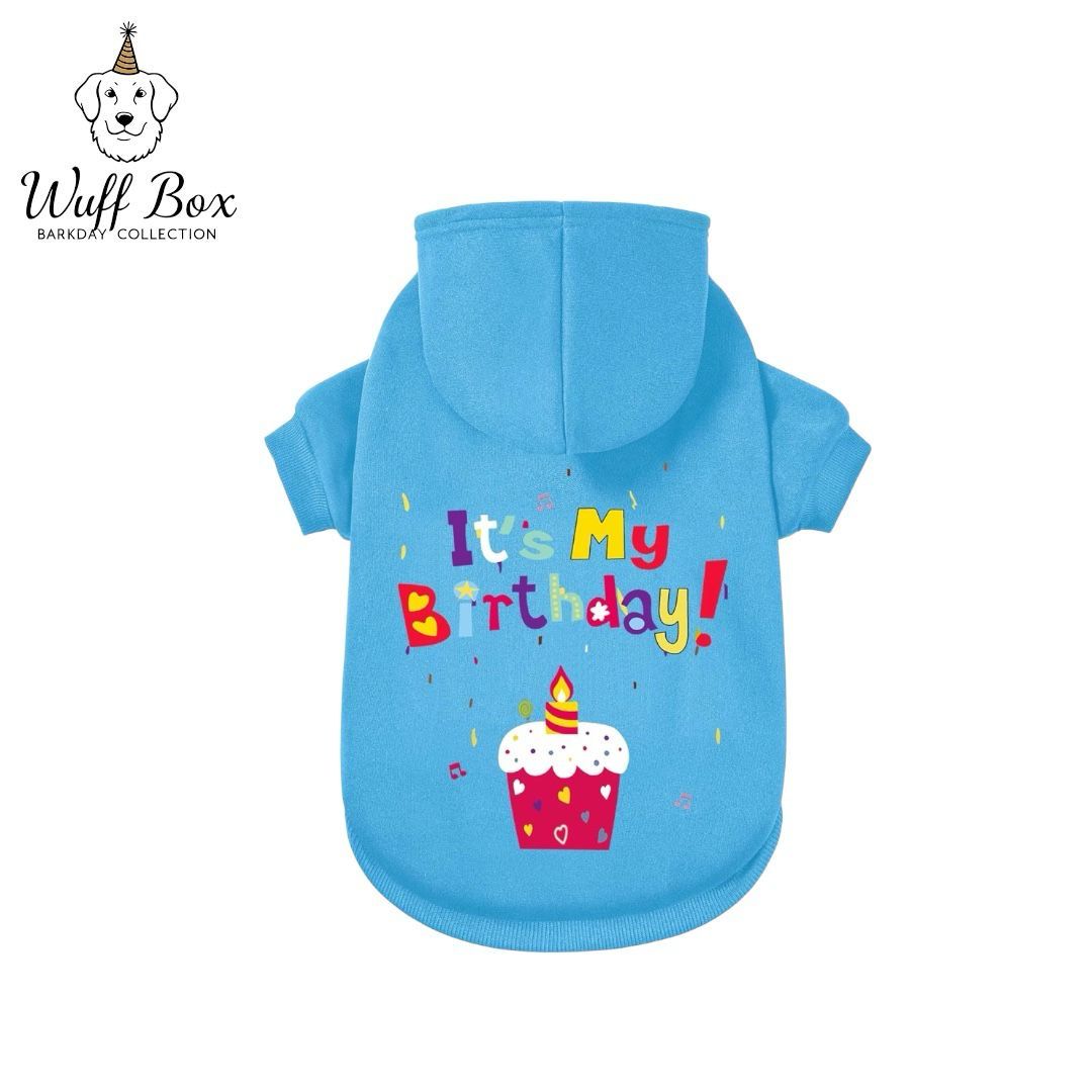 ‘Happy Birthday’ Blue Hoodie (Large Breed) 