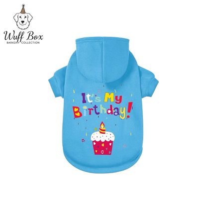 ‘Happy Birthday’ Blue Hoodie (Large Breed) 