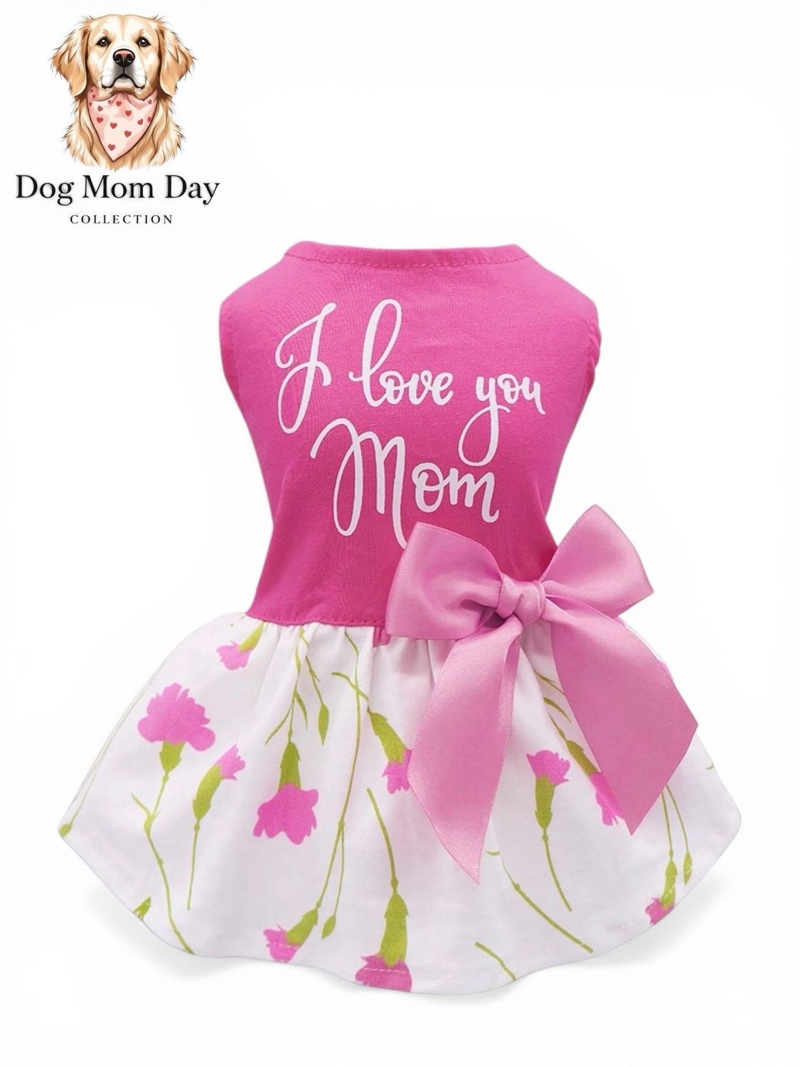 Fitwarm I Love You Mom Bowknot Dress