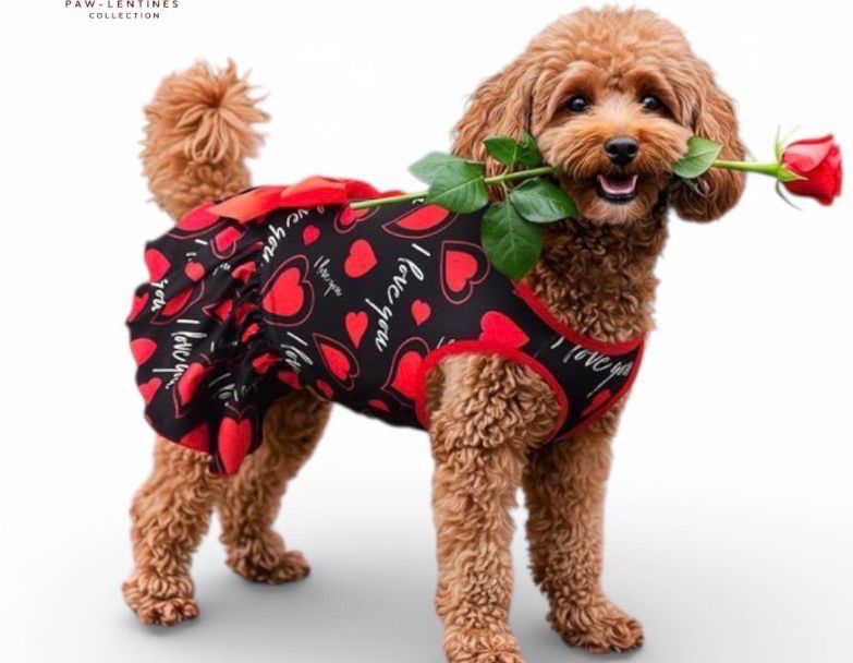 I Love You Heart Print Dress