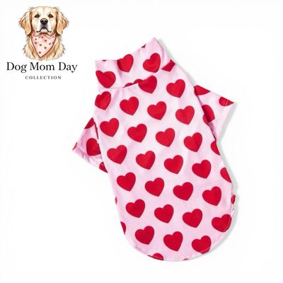 Heart Print Turtleneck Tee