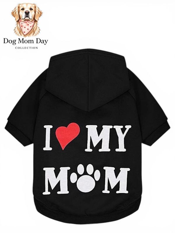 I Love my Mom Black Hoodie