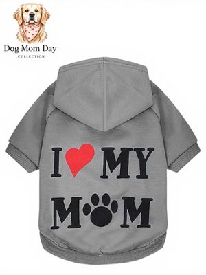 I Love my Mom Grey Hoodie 