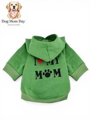 I Love You Mom Green Hoodie 