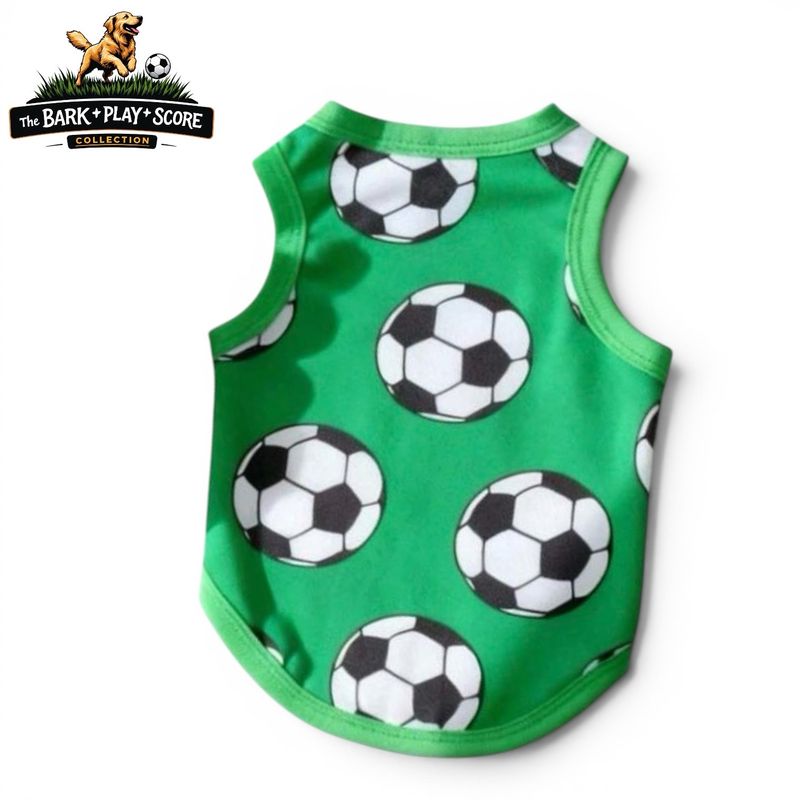 Green Soccer Print Theme Tank 
