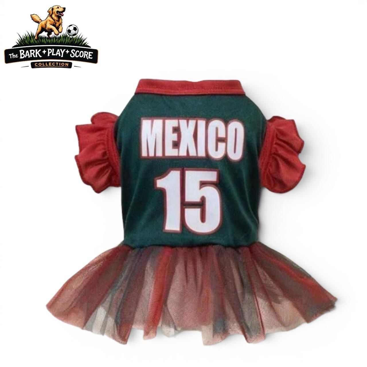 Green &amp; Red Mexico Soccer Dress