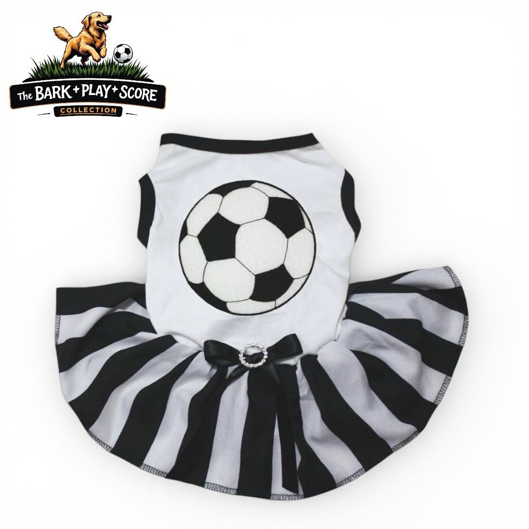 Black &amp; White Soccer theme dress 