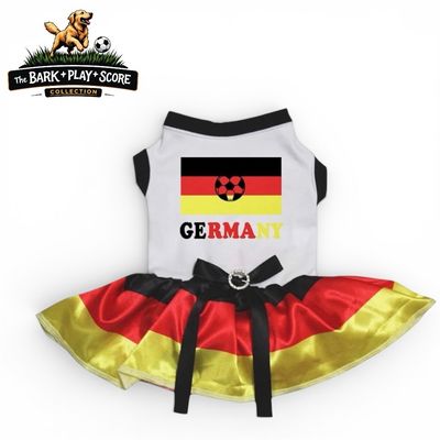 Petitebella Germany Soccer Bowknot Dress