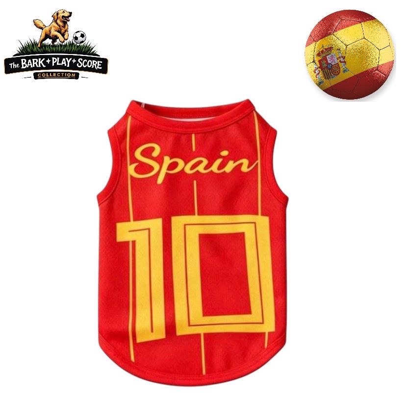 Spain No. 10 Soccer Tank (Medium Breed Dogs)