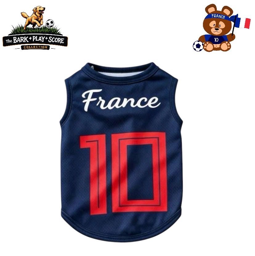 France No. 10 Soccer Tank (Medium - Large Breed Dogs)