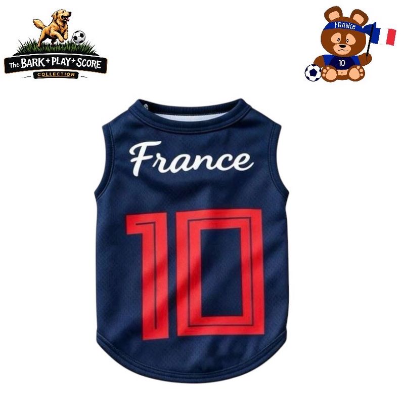 France No. 10 Soccer Tank (Medium - Large Breed Dogs)