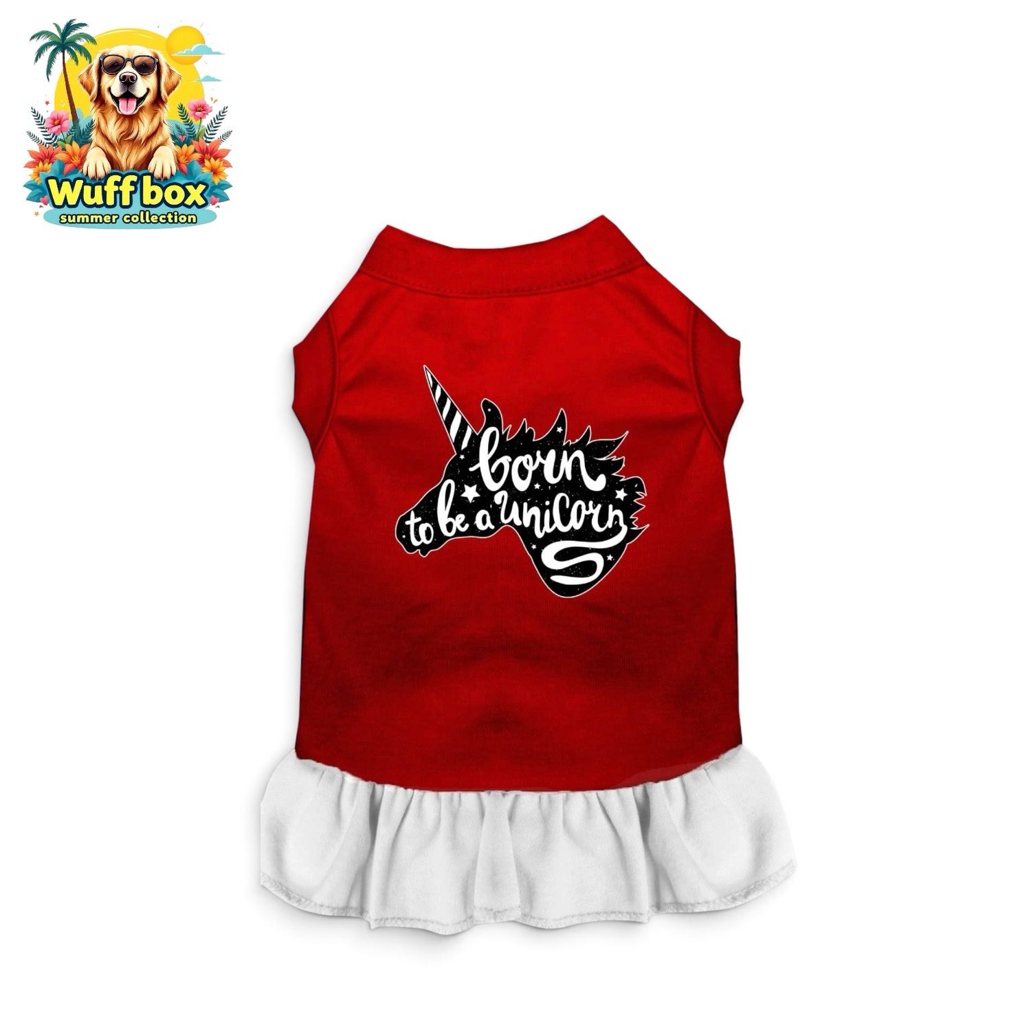 Red “Born to be a Unicorn” Dress