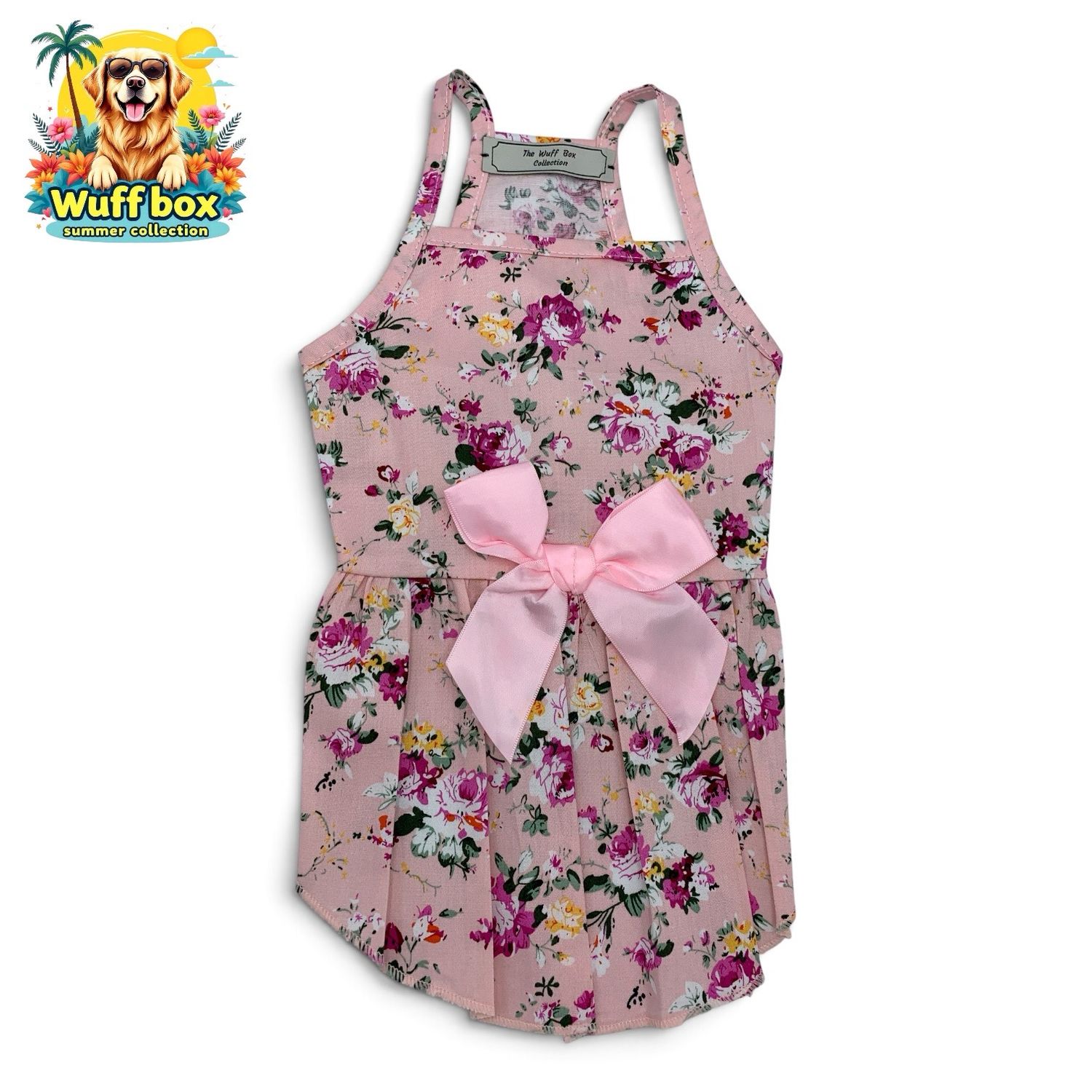 Pink floral Bowknot Summer Dress