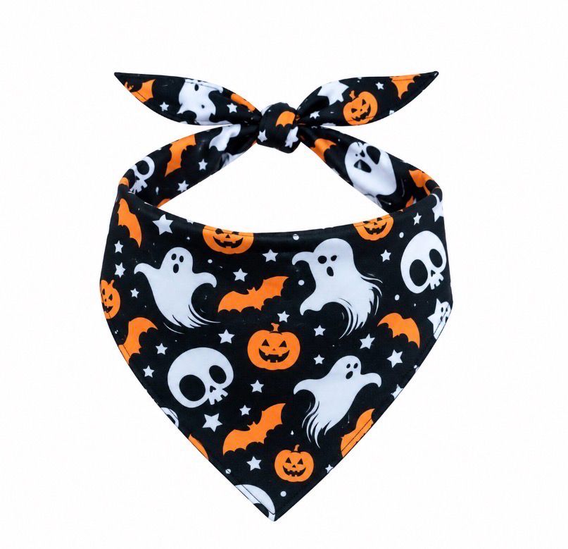 Ghost Print Halloween Bandana 