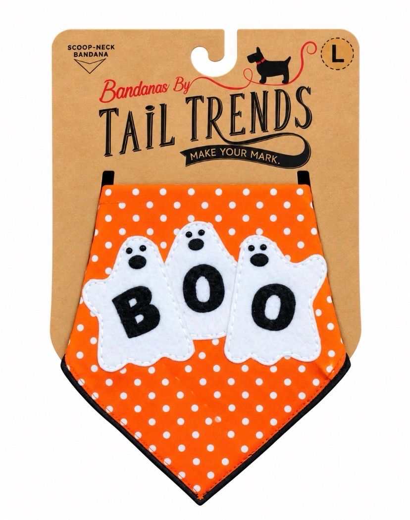 Tail Trends Halloween BOO Ghost Bandana 