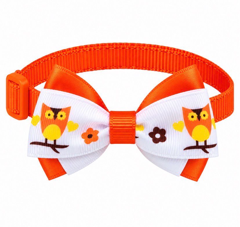 Autumn Owl Orange Bow Tie