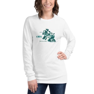 &quot; Just a Girl That Loves Bikes&quot; - Women&#39;s Long Sleeve Tee