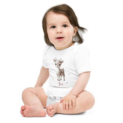 “1st Christmas” - Baby short sleeve one piece
