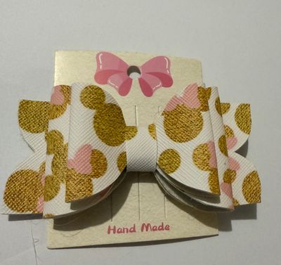 Pink &amp; Gold Minnie Bow
